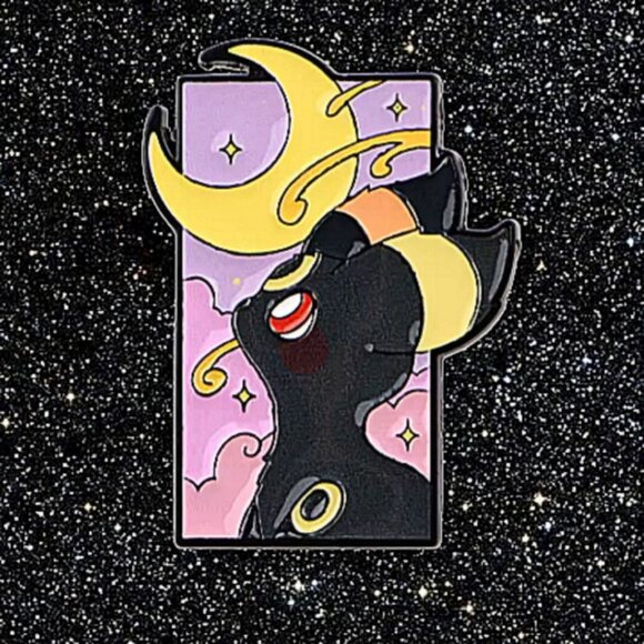 Pokemon Umbreon Dreamy Portrait Enamel Pin Crescent Moon Night Sky Design - Picture 1 of 4
